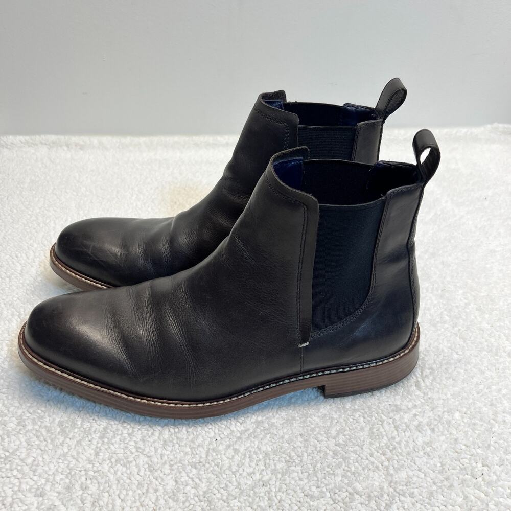 Cole Haan Mens Leather Chelsea Waterproof Boots Black Size 10